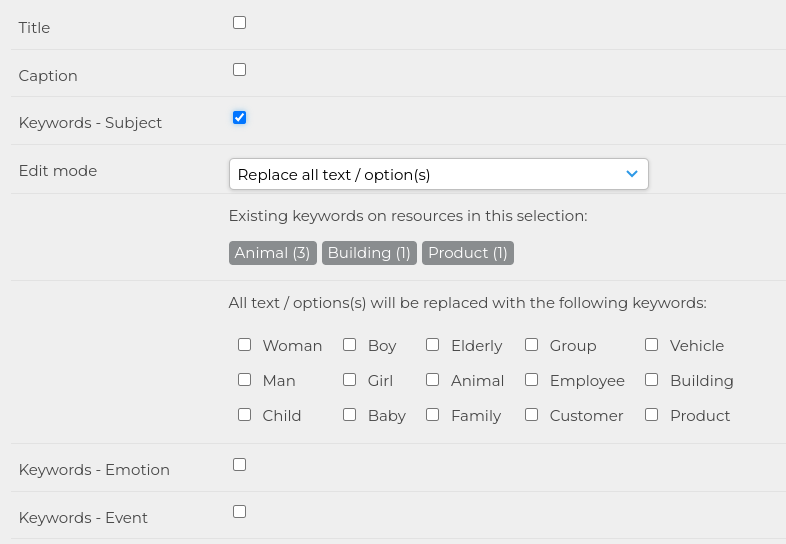 Edit multiple show existing values