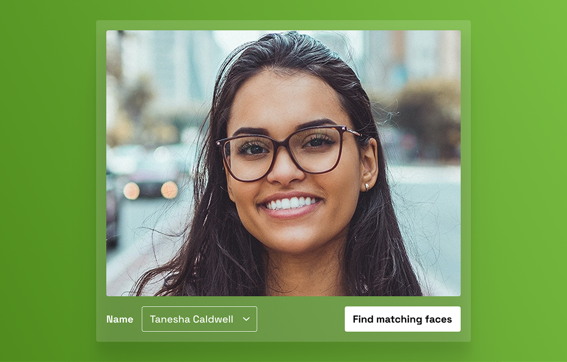 ResourceSpace's DAM AI facial recognition functionality in action.