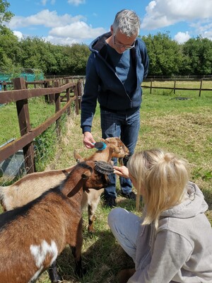 Community volunteering: NAWT goat brushing