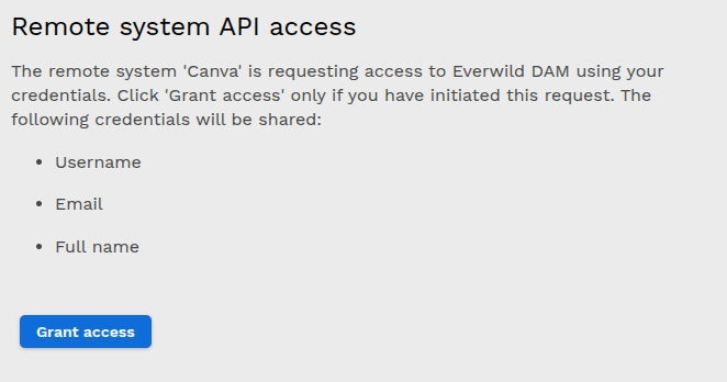 Canva grant access