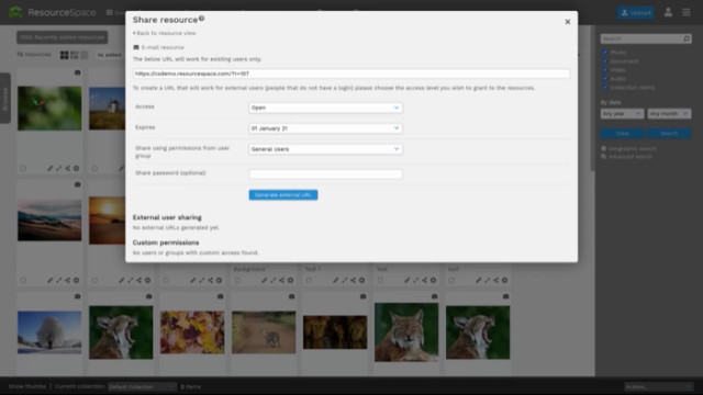 Share assets with other users easily