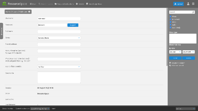 Easily set-up new DAM users
