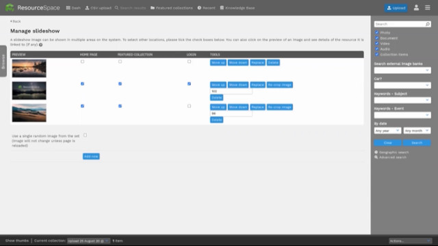 Customise your DAM homepage
