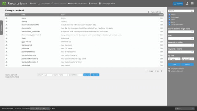 Manage site content