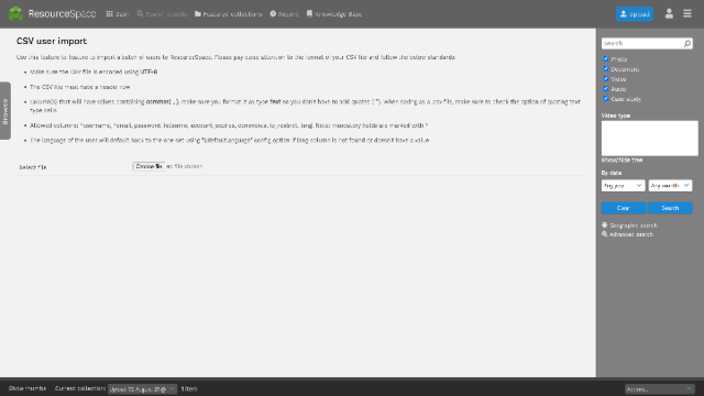 Create user accounts via CSV import