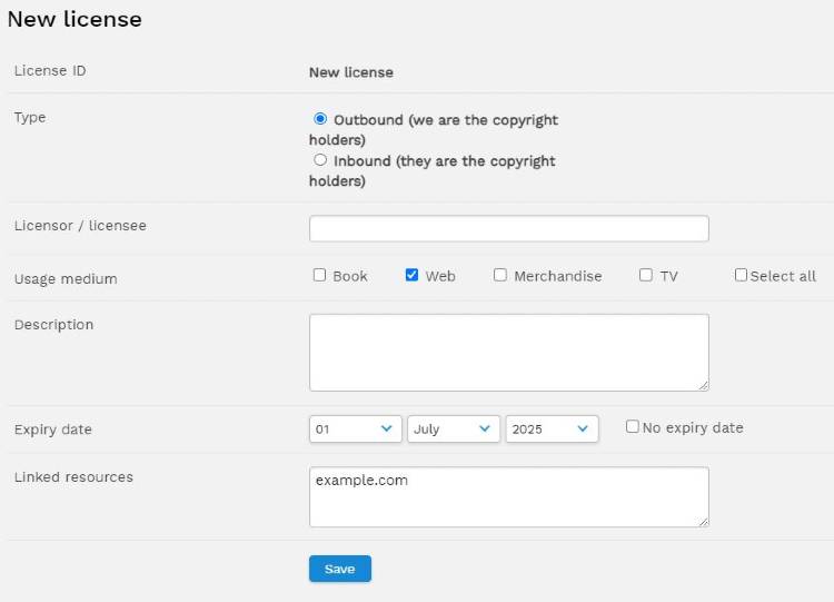 License management in ResourceSpace