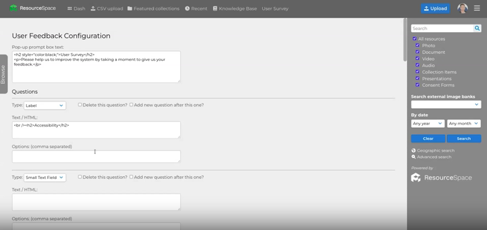 Request feedback from DAM users