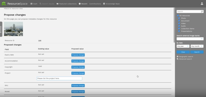 Propose metadata changes
