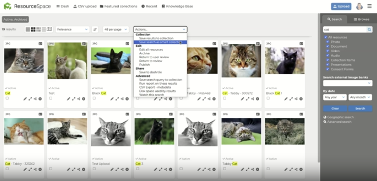 How to create Smart Collections in ResourceSpace