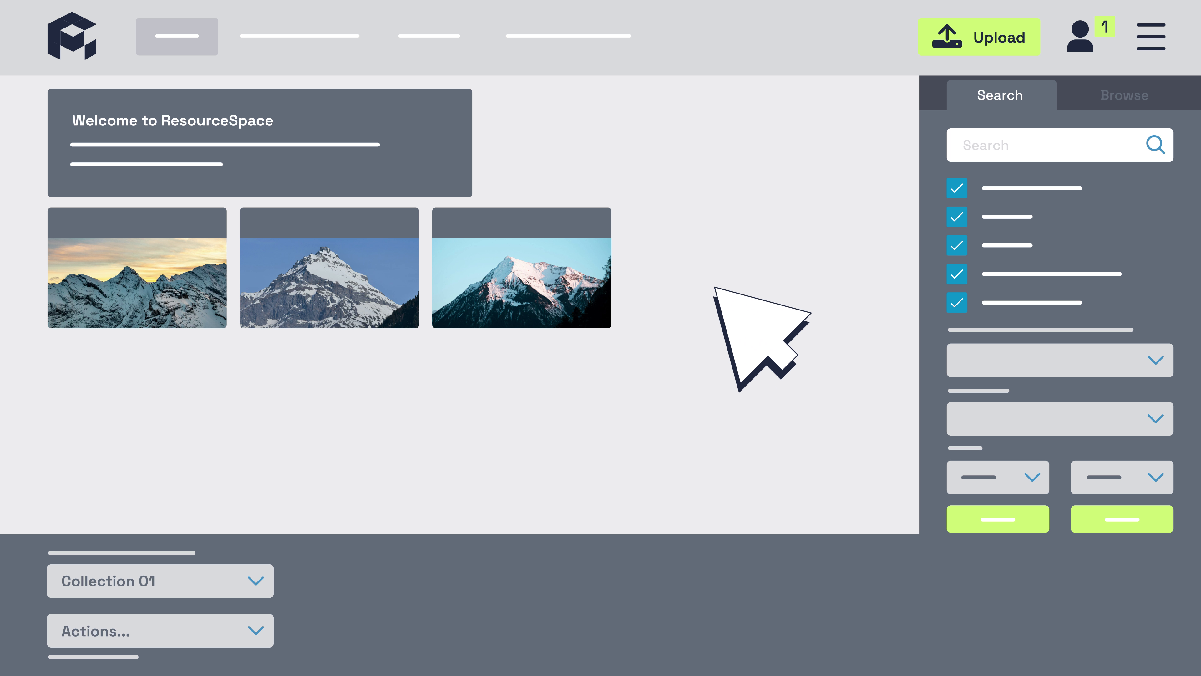 Explore the ResourceSpace UI