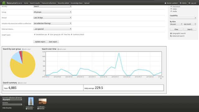 DAM reporting in ResourceSpace
